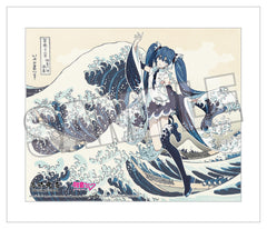 Hokusai Katsushika x Hatsune Miku by Rella Canvas Art Hatsune Miku The Great Wave off Kanagawa