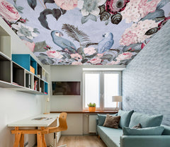3D Parrot Flower 5259 Andrea Haase Ceiling Wallpaper Murals