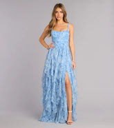 Luna Floral Ruffled Formal Dress