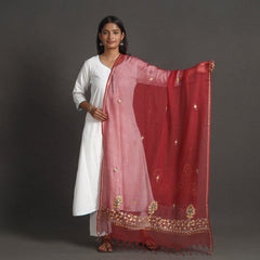 Kota Doria Silk Cotton Kashida Embroidery Dupatta 41