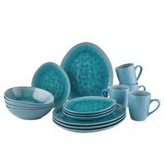 DE LA ROYA Geschirr-Set 16-tlg. - Keramik - Blau - Blau