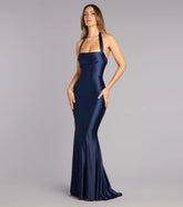 Jemma Halter Lace-Up Mermaid Dress