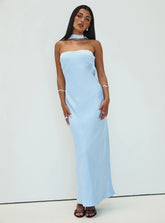 Legacies Strapless Maxi Dress Icy Blue Petite