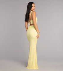 Tessa Bow Beaded Lace-Up Formal Dress