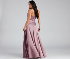 Zoe Satin A-Line Formal Dress