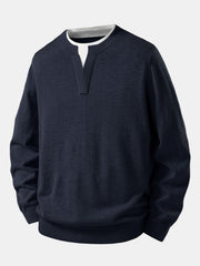Long Sleeve 2 In 1 Split Neck Sweater