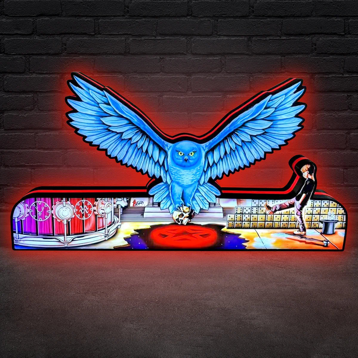 Rush Pinball Topper 3D Printed Lightbox, Rock 'n' Roll Fun, Pinball Arcade Decor, Perfect for Game Room or Pinball Machine