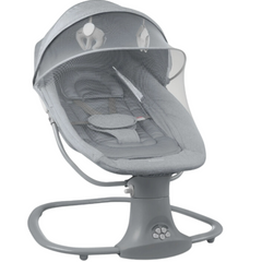 Kikkaboo Winks 2-in-1 Electrical Side-To-Side Baby Swing with Mosquito Net & Plush Toys Beige/Grey Age-Newborn & Above (Holds upto 9 Kg)