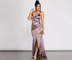 Julina Wrap Satin Dress