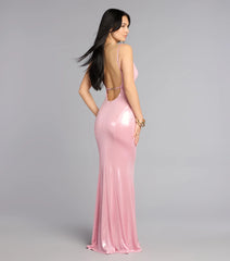 Romy Metallic Open Back Mermaid Dress