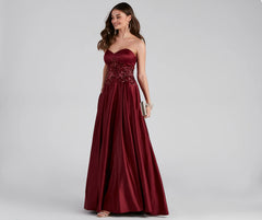 Ellie Lace-Up Sequin Ball Gown