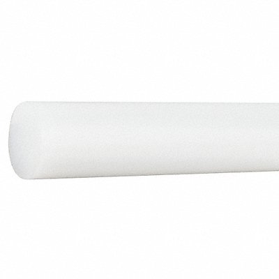 GRAINGER 22JL41 Plastic Rod HDPE 1/2 Dia 8ftL Off-White