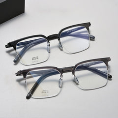 Industrial Style Metal & TR90 Browline Half Rim Prescription Spectacles Eyeglasses Frames 2900U