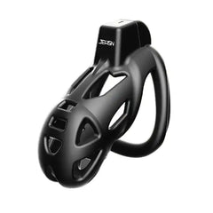 Cage de chasteté noire en silicone pour sissification et soumission sexuelle, design ergonomique avec anneau de maintien sur Sissyshop