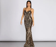 Dulce Sequin Lace Up Formal Gown