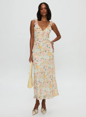 On A Wave Frill Detail Maxi Dress Multi