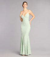 Payton Floral Jacquard Lace-Up Mermaid Dress