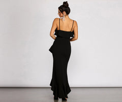 Lori Ruffle Detail High Low Dress
