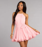 Twirl Factor Chiffon Ruffle Skater Dress