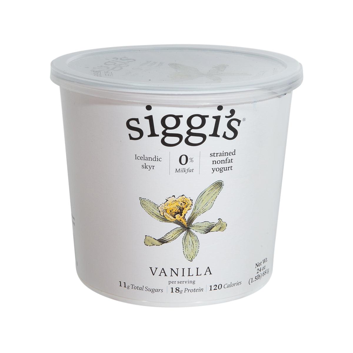 SIGGI'S Skyr Icelandic Style Strained Non-Fat Vanilla Yogurt (681g)