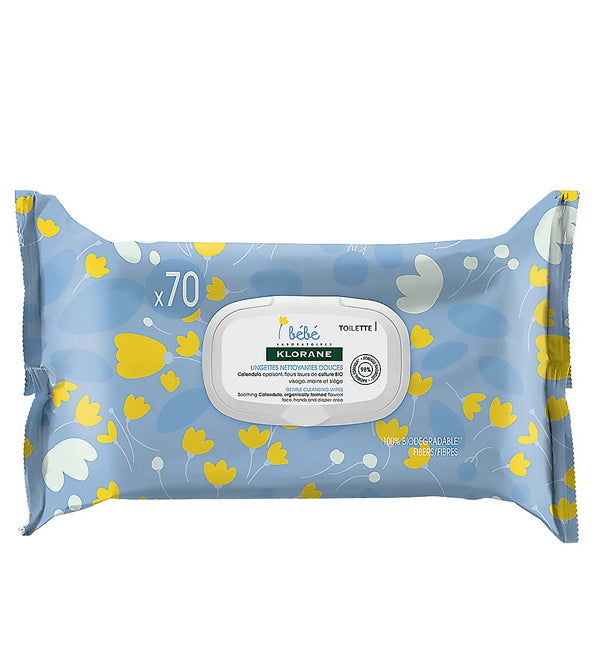 Klorane Bébé Lingettes Nettoyantes Douces - 70 Pièces