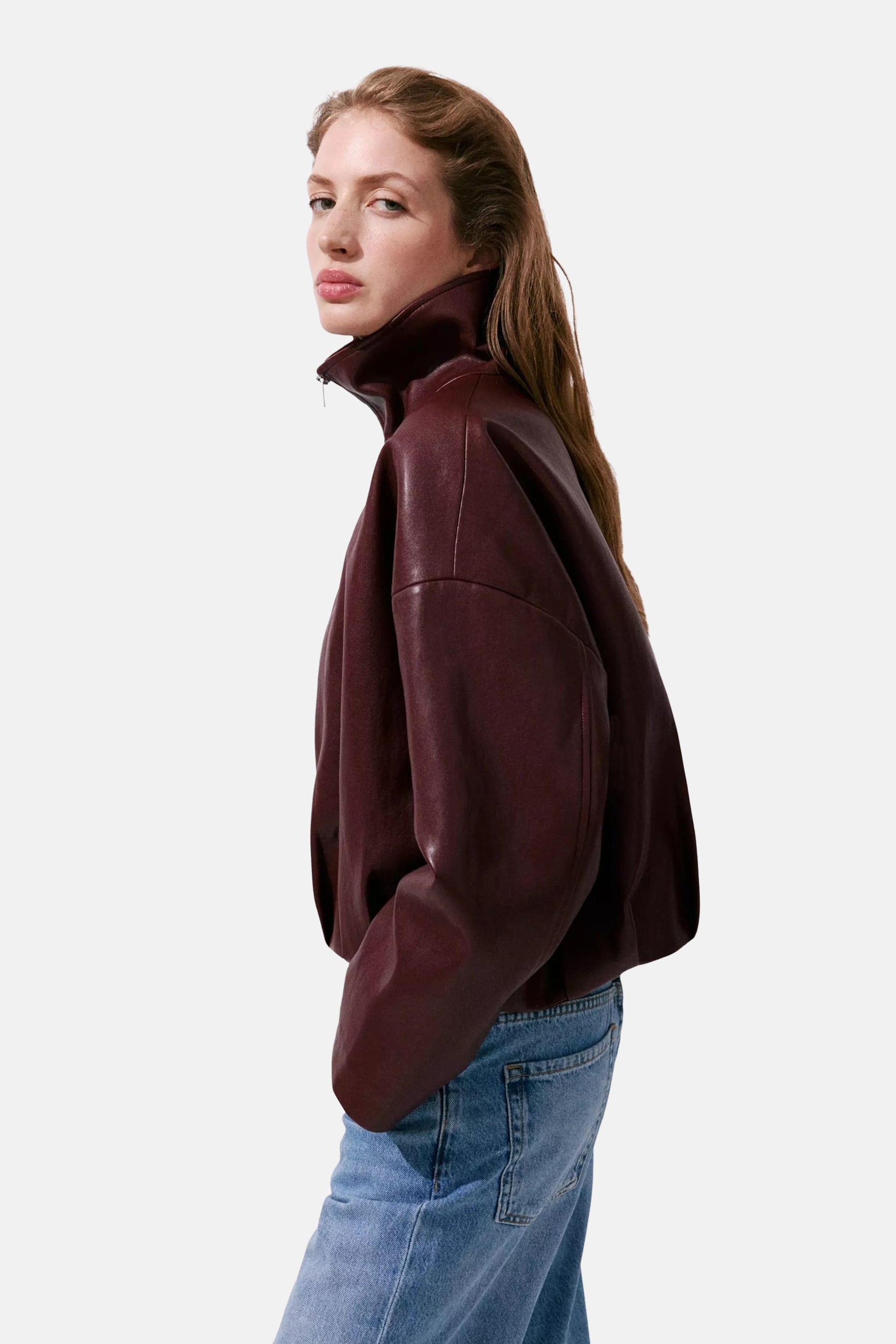 Dames tops jas bomber bordeaux - MANGO