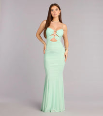 Alexandra Rhinestone Trim Formal Dress