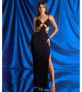Lina Cutout High Slit Formal Dress