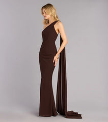 Marcelle Chiffon Formal Dress With Scarf