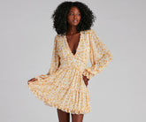 Spring Fling Floral Chiffon Ruffle Dress
