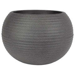 The HC Companies 12 Inch Atlas Sphere Planter, Round Plastic Plant Pot, Gray - VMInnovations
