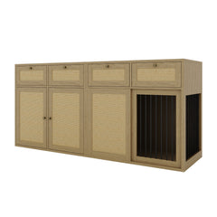 PureCozy Wooden Furniture Style Dog Crate + Storage Cabinet Combo