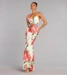Elara Floral Open Back Formal Dress