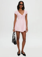 Wescott Stripe Playsuit Pink / White