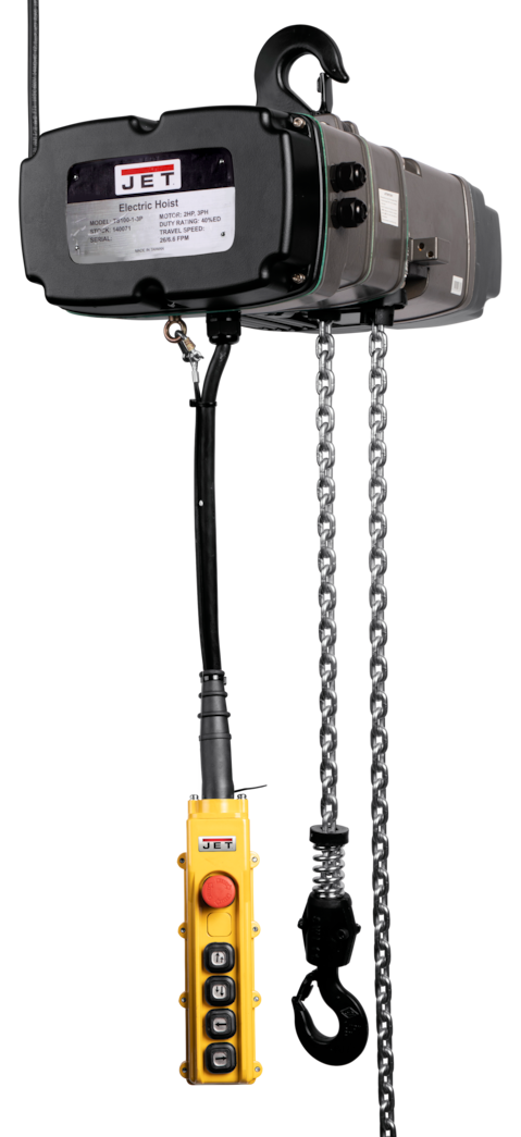 JET 1/2-Ton 2 Speed Electric Chain Hoist 3-Ph 10ft Lift w/ 2 Speed Trolley TS050-460-010 KIT