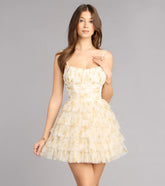 Hazel Floral Ruffle A-Line Mini Dress