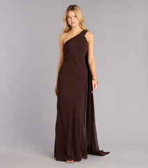 Marcelle Chiffon Formal Dress With Scarf