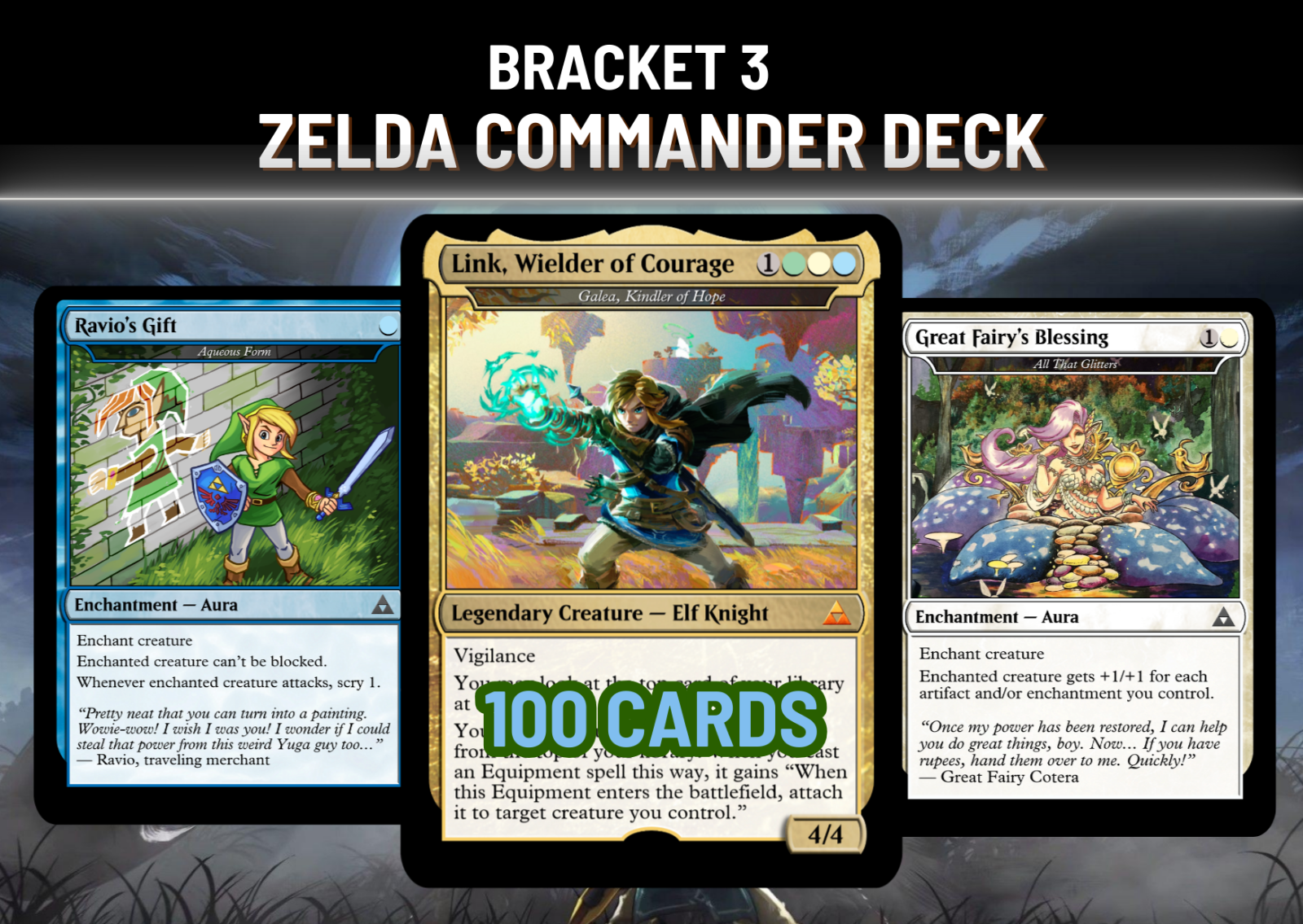 Zelda Commander Deck, MTG EDH, Bracket 3 Custom Art
