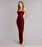 Rey Lace-Up Column Formal Dress