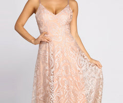 Veda Embroidered Elegance Ball Gown