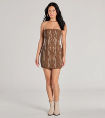 Western Baddie Strapless Lace-Up Mini Dress