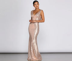 Paloma Cowl Back Sequin Gown