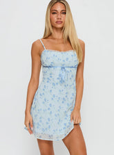 Valencia Mini Dress Blue / Floral