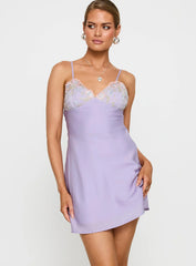 Hintz Satin Mini Dress Lilac