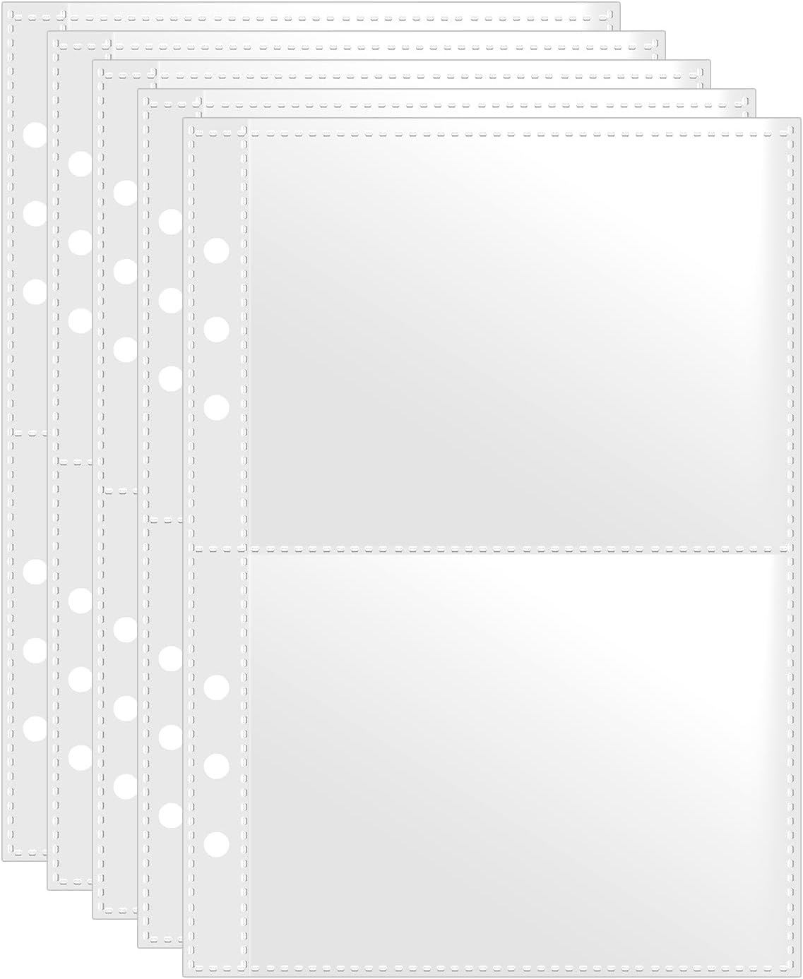 SHANGRLA Clear 3x5 Index Card Sleeves for A5 Binders, 50 Pack, 200 Pockets | Double Sided Plastic 2 Pocket Refill Page Protectors For Recipe Cards, Note Cards And Flash Cards In 6 Ring Binders