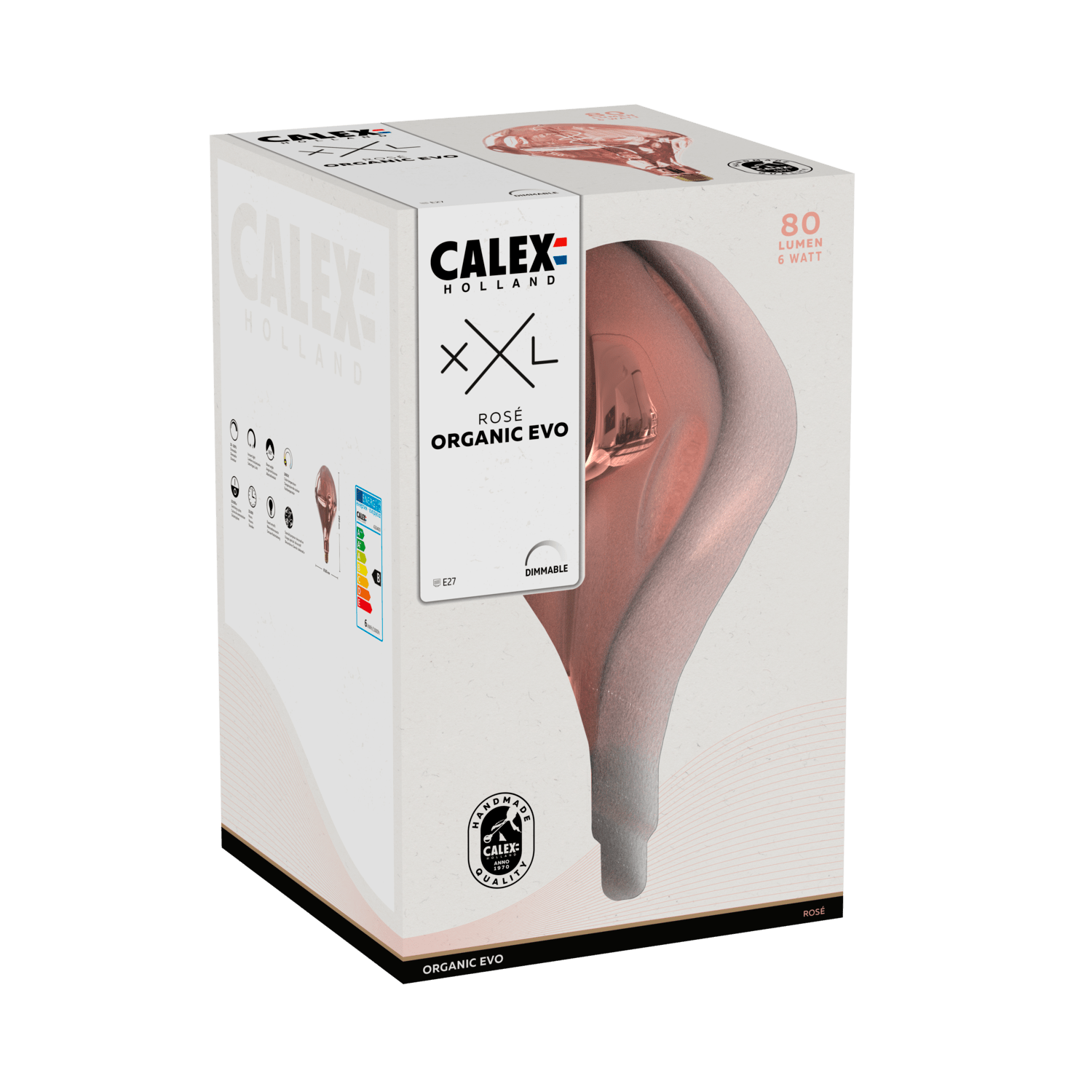 Calex XXL Organic EVO LED Lamp Rose E27 6W Dimbaar MDRLED®