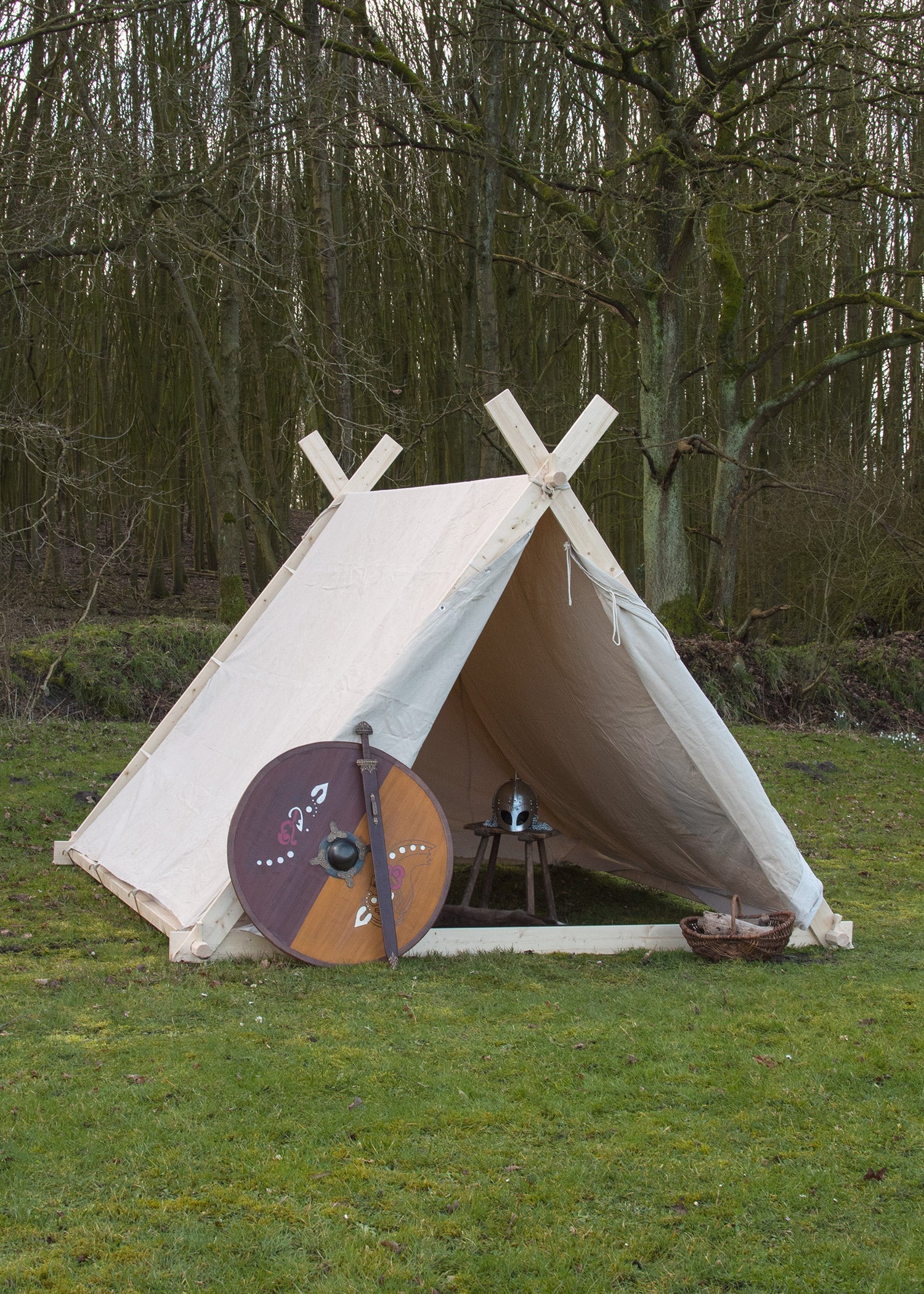 Wikingerzelt, 3 x 2.7 x 2 m, 350 gsm LARP Cosplay Heerlager Mittelalter