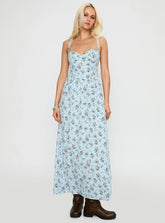 Izebella Maxi Dress Blue Floral