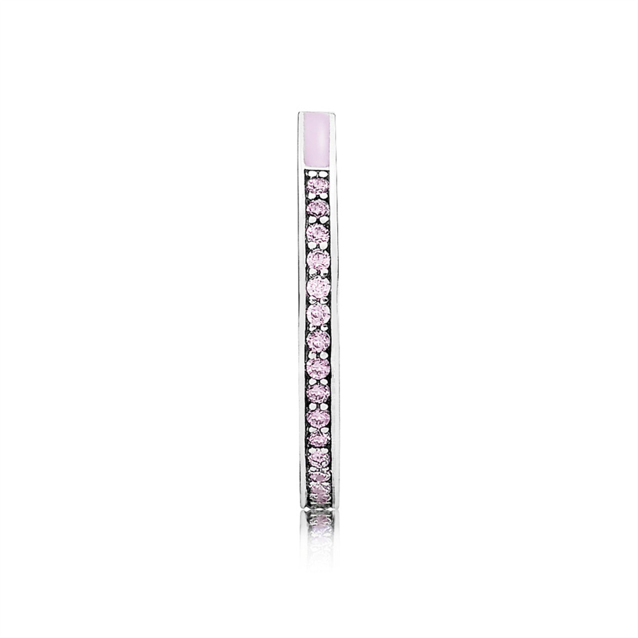Radiant Hearts of PANDORA, Light Pink Enamel & Clear CZ