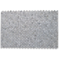 Carrara White (Bianco Carrera) 1" Hexagon Mosaic Tile Polished - Marble from Italy - Tilefornia
